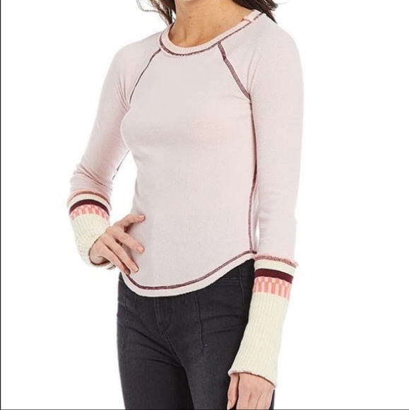 Free People Pink Reversible Thermal Top - Picture 10 of 13